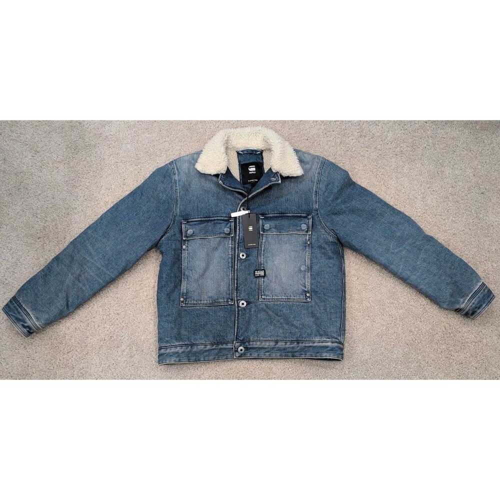 G-Star Raw Utility Flap Pocket Sherpa Lined Denim Jacket Men's Size XS NWT